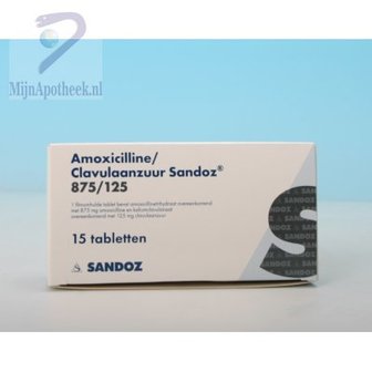 AMOXI/CLAV SANDOZ TABLET OMHULD 875/125MG