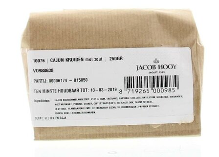 Cajun mix met zout Jacob Hooy 250g