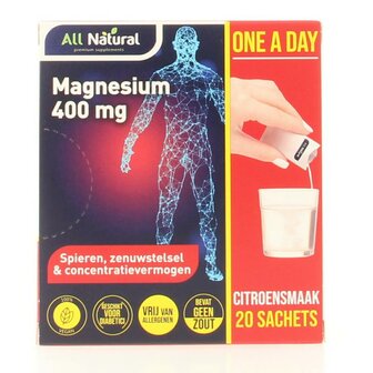 Magnesium 400mg All Natural 20sach
