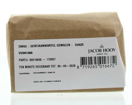 Gentiaanwortel gemalen Jacob Hooy 250g