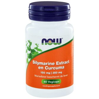 Silymarine/mariadistel extract en curcuma NOW 60vc