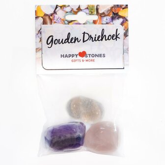 Gouden driehoek Happy Stones 3st