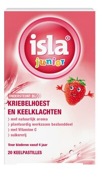 Junior keelpastilles aardbei Isla 20tb