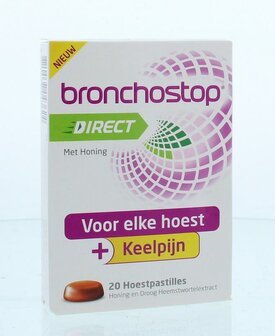 Direct pastilles honing Bronchostop 20st