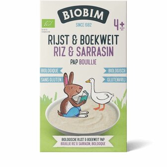 Baby rijst &amp; boekweit 4 maanden bio Biobim 200g