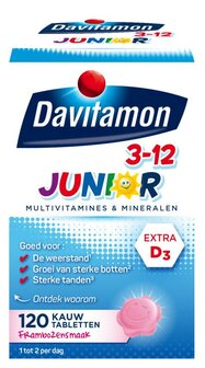 Junior 3+ framboos Davitamon 120kt