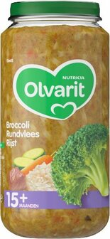 Broccoli rundvlees rijst 15M05 Olvarit 250g