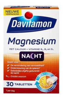 Magnesium speciaal voor de nacht Davitamon 30tb