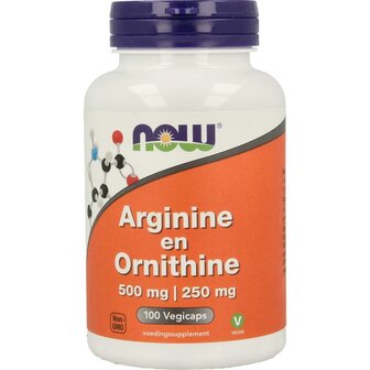 Arginine &amp; Ornithine 500/250 mg NOW 100ca