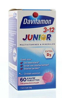 Junior 3+ framboos Davitamon 60kt