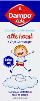 Kindersiroop alle hoest suikervrij Dampo 120ml