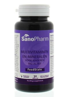 Kindermultivitaminen en mineralen foodstate Sanopharm 30tb