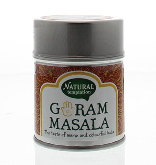 Garam masala blikje natural spices bio Nat Temptation 50g