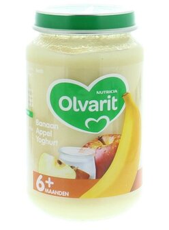 Banaan appel yoghurt 6M50 Olvarit 200g