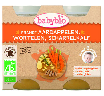 Aardappel wortel kalf 200 gram bio Babybio 2x200g