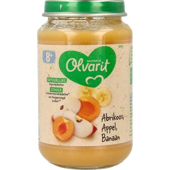 Abrikoos appel banaan 8M59 Olvarit 200g