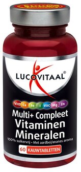 Multi vitaminen &amp; mineralen kauwtablet Lucovitaal 60tb