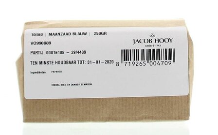 Maanzaad blauw/papaver coer Jacob Hooy 250g