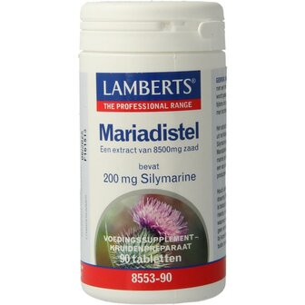 Mariadistel 200mg silymarin Lamberts 90tb