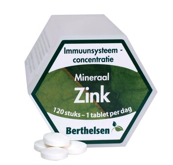 Zink gluconaat 20mg Berthelsen 120tb