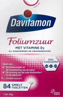 Foliumzuur vitamine D Davitamon 84tb