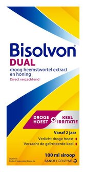 Dual droge hoest/keelirritatie siroop Bisolvon 100ml