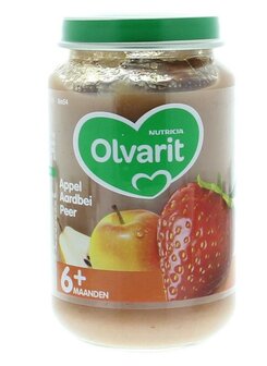 Appel aardbei peer 6M54 Olvarit 200g