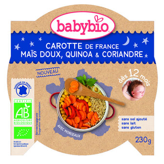 Mon petit plat wortel mais quinoa bio Babybio 230g