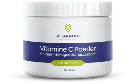 Vitamine C poeder calcium- &amp; magnesiumascorbaat Vitakruid 260g