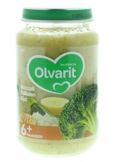 Broccoli kalkoen rijst 6M00 Olvarit 200g
