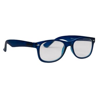 Leesbril wayfarer mat blauw +3.00 Melleson Eyewear 1st