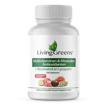 Multi vitaminen &amp; mineralen antioxidant Livinggreens 300tb
