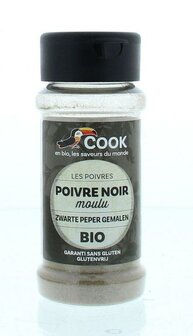 Zwarte peper gemalen bio Cook 45g