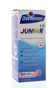 Junior 1+ smelttablet Davitamon 150tb