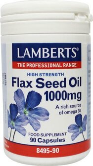 Lijnzaadolie (flaxseed oil) 1000mg Lamberts 90vc