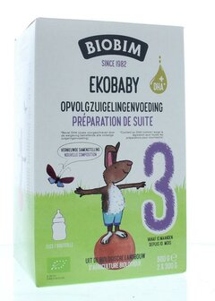 Ekobaby 3 opvolgzuigelingenvoeding 10+ maanden bio Biobim 600g