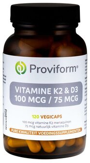 Vitamine K2 100mcg &amp; D3 75mcg Proviform 120vc