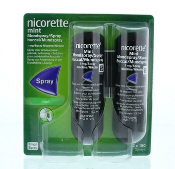 Mondspray mint 1mg duo verpakking Nicorette 1set