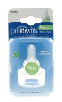 Speen smalle hals Y cut 9 maanden Dr Brown&#039;s 2st