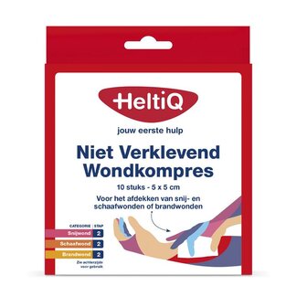 Wondkompres 5 x 5 niet verklevend Heltiq 10st