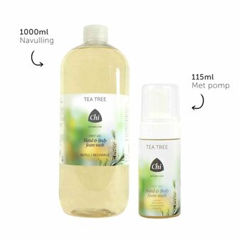 Tea tree hand &amp; body foam wash navulling CHI 1000ml