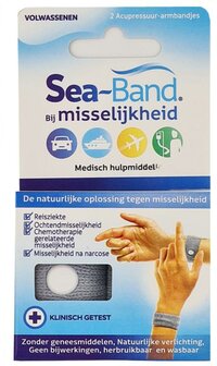 Polsband voor volwassenen grijs Sea Band 1paar