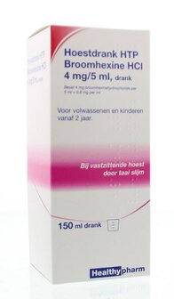 Hoestdrank broomhexine HCI 4mg/5ml Healthypharm 150ml