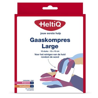 Gaaskompressen 10 x 10cm Heltiq 10st
