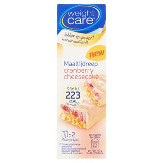 Maaltijdreep cranberry cheesecake Weight Care 2st