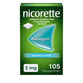 Kauwgom 2mg menthol mint Nicorette 105st