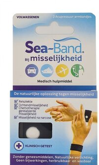 Polsband volwassenen zwart Sea Band 1paar