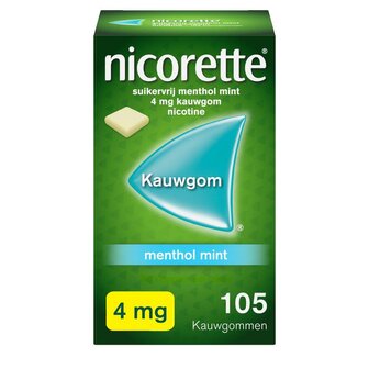 Kauwgom 4mg menthol mint Nicorette 105st