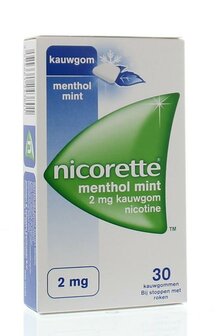 Kauwgom 2mg menthol mint Nicorette 30st