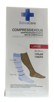 Compressiekous beige L 26 - 29 cm Solvacare 1paar